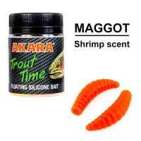 Silicone bait AKARA Trout Time MAGGOT Shrimp Scent