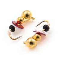 Tungsten mormishka Akara Ant with an eyelet (no bait) with paillettes and beads
