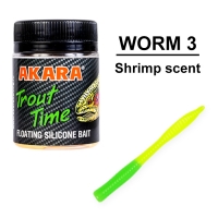 Silicone bait AKARA  Trout Time WORM 3 Shrimp Scent